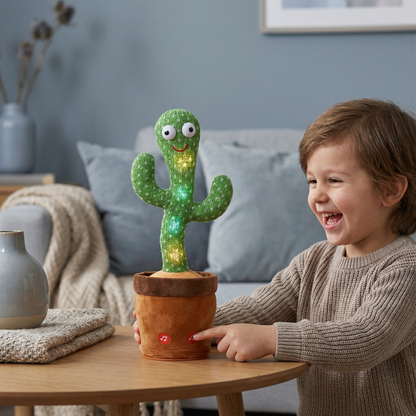 Dansande kaktusleksak för barn | Sjungande plysch med ljus och röstmimik för interaktiv musikalisk underhållning