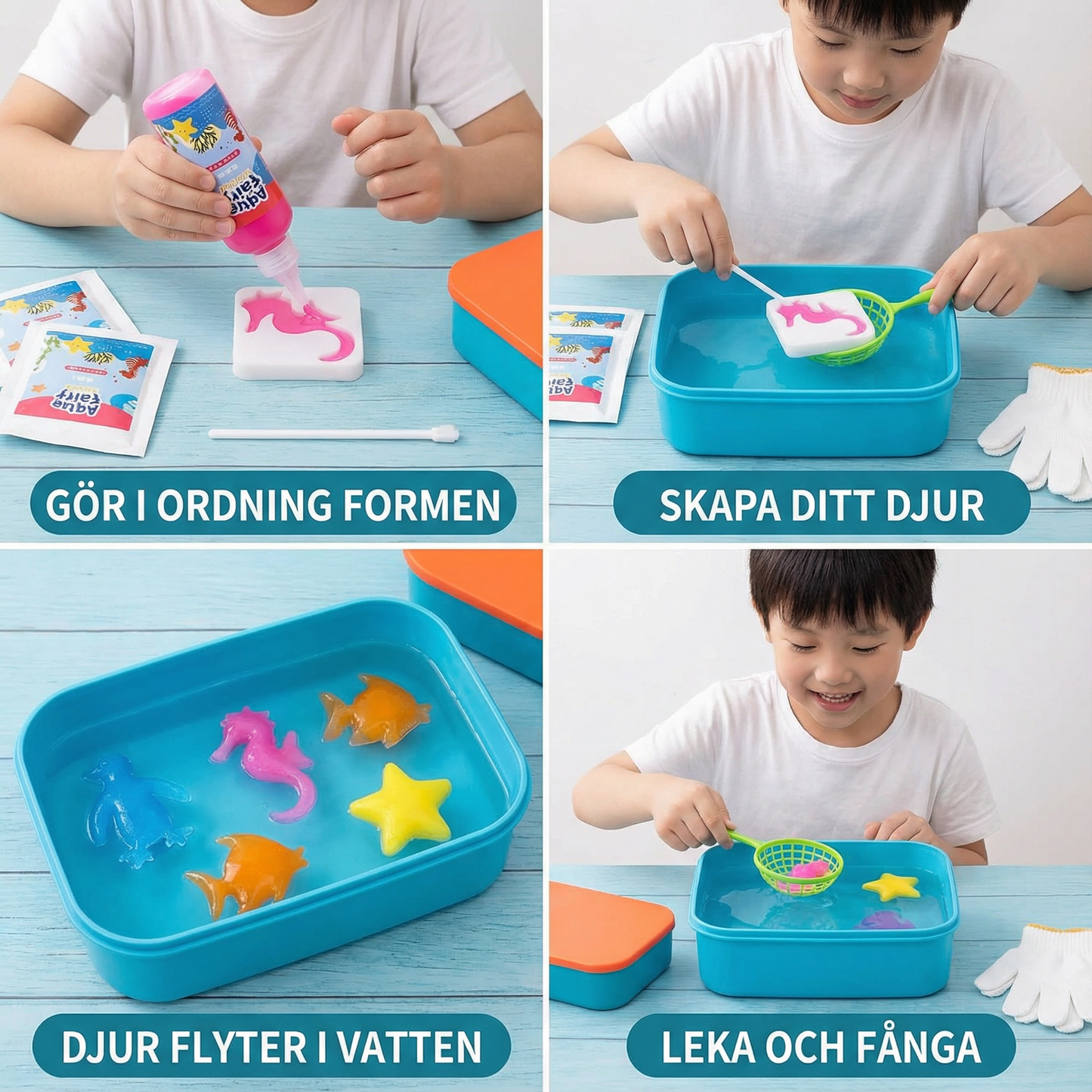 Magisk vattenleksak för barn | Kreativ DIY-sats för att göra flytande djur i vatten