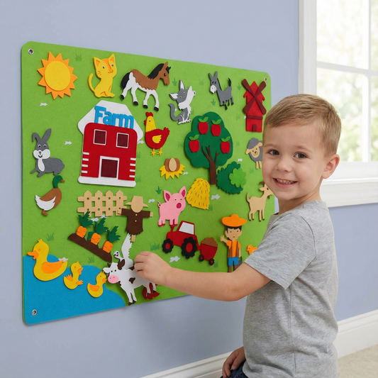 Filtstoryboard för barn ⎜ Pedagogiskt gör-det-själv-set för att lära sig djur, fantasi och berättarkul