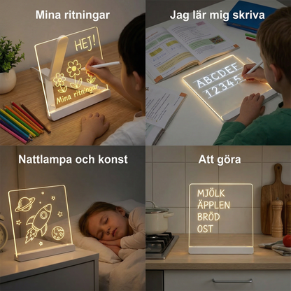 LED-skrivtavla För barn | Återanvändbar upplyst yta för kreativa anteckningar , konst och lärande