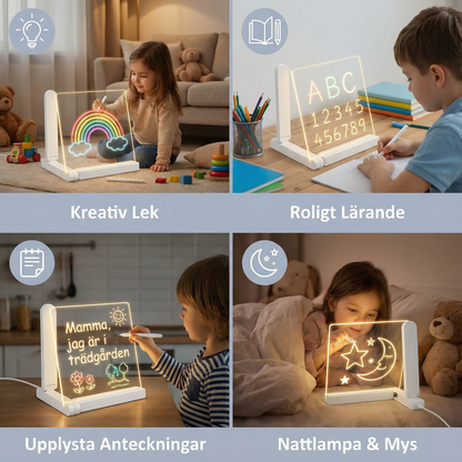 LED-skrivtavla För barn | Återanvändbar upplyst yta för kreativa anteckningar , konst och lärande