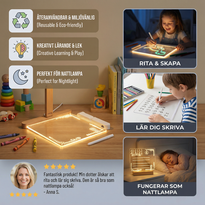 LED-skrivtavla För barn | Återanvändbar upplyst yta för kreativa anteckningar , konst och lärande