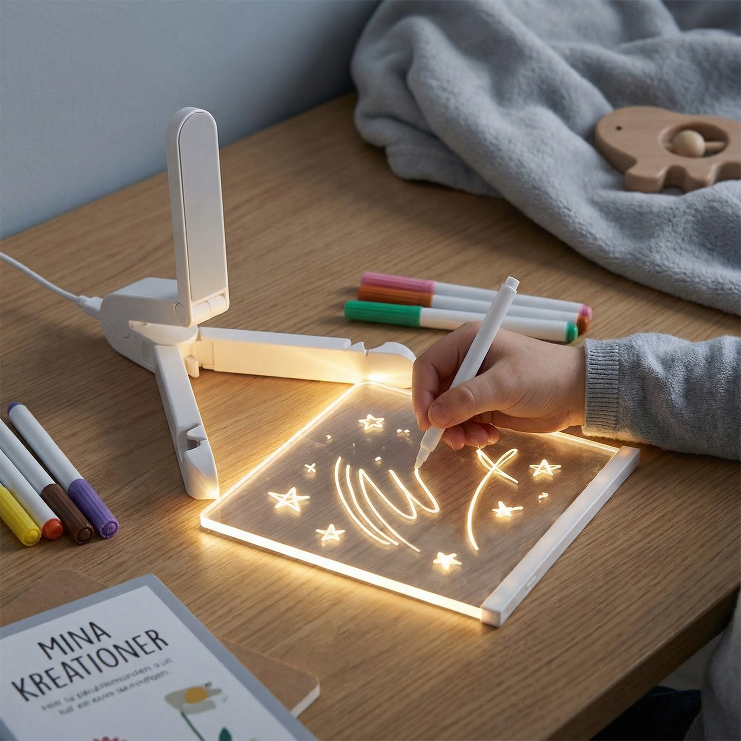 LED-skrivtavla För barn | Återanvändbar upplyst yta för kreativa anteckningar , konst och lärande