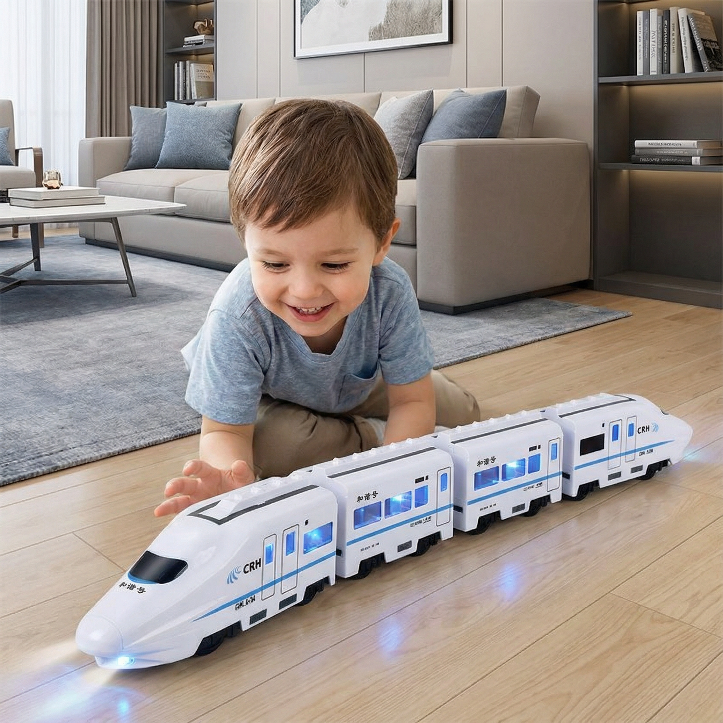 Smart tåg med kedjevagnar leksak för barn