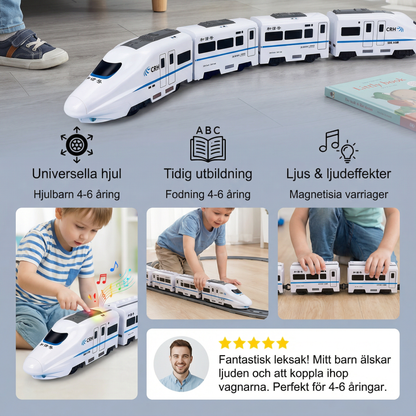 Smart tåg med kedjevagnar leksak för barn