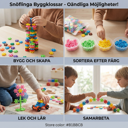 Snöflinga byggklossar för barn | Kreativ 3D-pusselleksak för pedagogiskt nöje och finmotorik