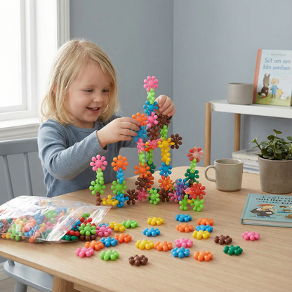 Snöflinga byggklossar för barn | Kreativ 3D-pusselleksak för pedagogiskt nöje och finmotorik
