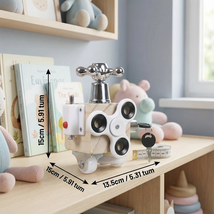 Bussy cube i trä för småbarn | Pedagogisk aktivitetsleksak för finmotorik och tidig sensorisk inlärning