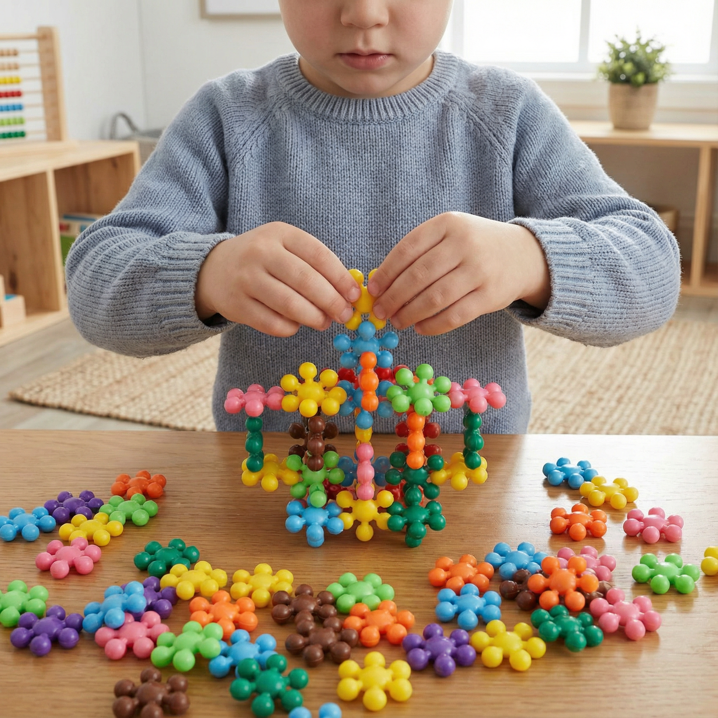 Snöflinga byggklossar för barn | Kreativ 3D-pusselleksak för pedagogiskt nöje och finmotorik