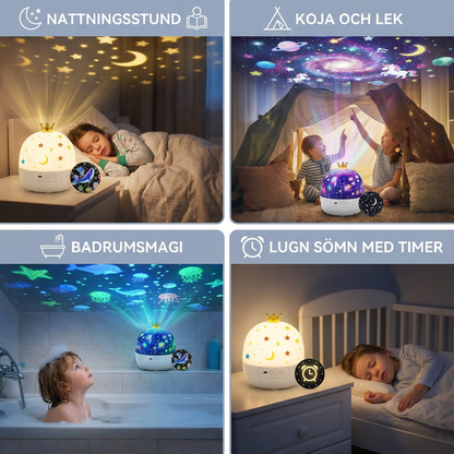 Stjärnhimmelprojektor nattlampa ⎜ Roterande LED-lampa