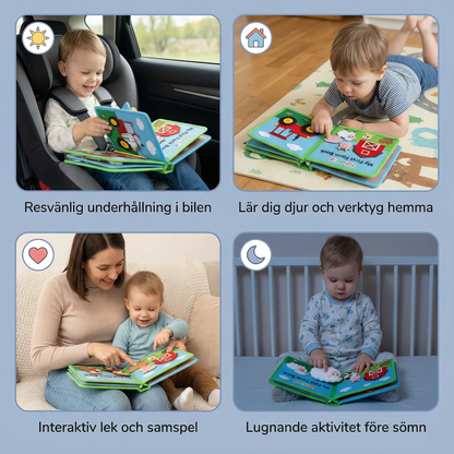 Lärande gårdsberättelsebok för småbarn | Aktivitetsbok i mjuk filt för djurinlärning och finmotorik