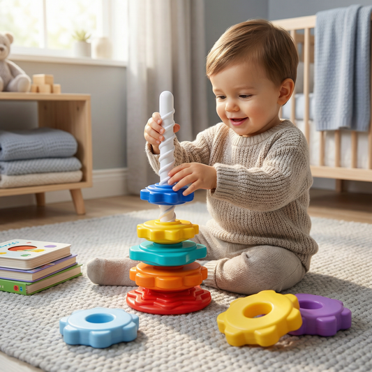 Regnbågens snurr- och färgtorn leksak