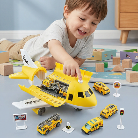 Leksaksset med flygplan och fordon