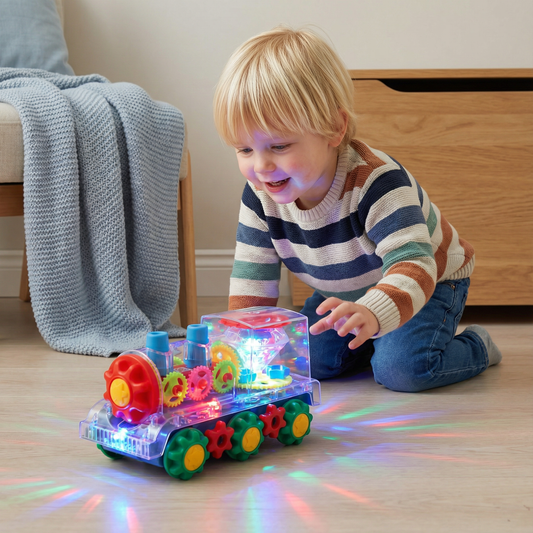 Dansande och lysande musiktåglokomotiv