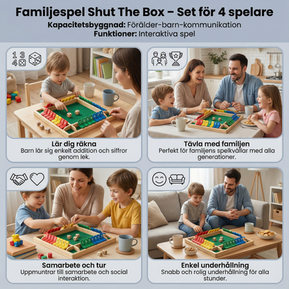 Familjespel Shut The Box – Set för 4 spelare