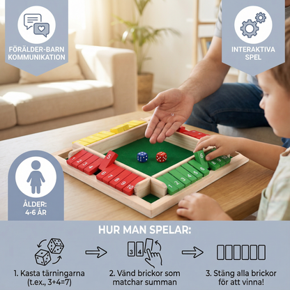 Familjespel Shut The Box – Set för 4 spelare
