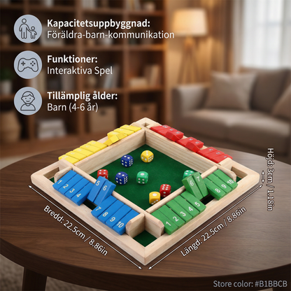 Familjespel Shut The Box – Set för 4 spelare