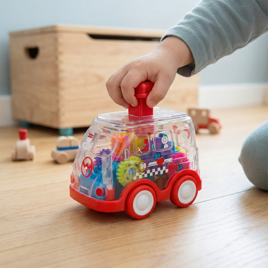 Tryck och kör – Kugghjulsbilar