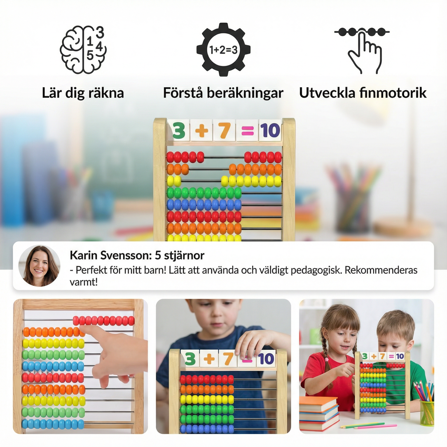 Träräknare för att lära sig räkna och beräkna