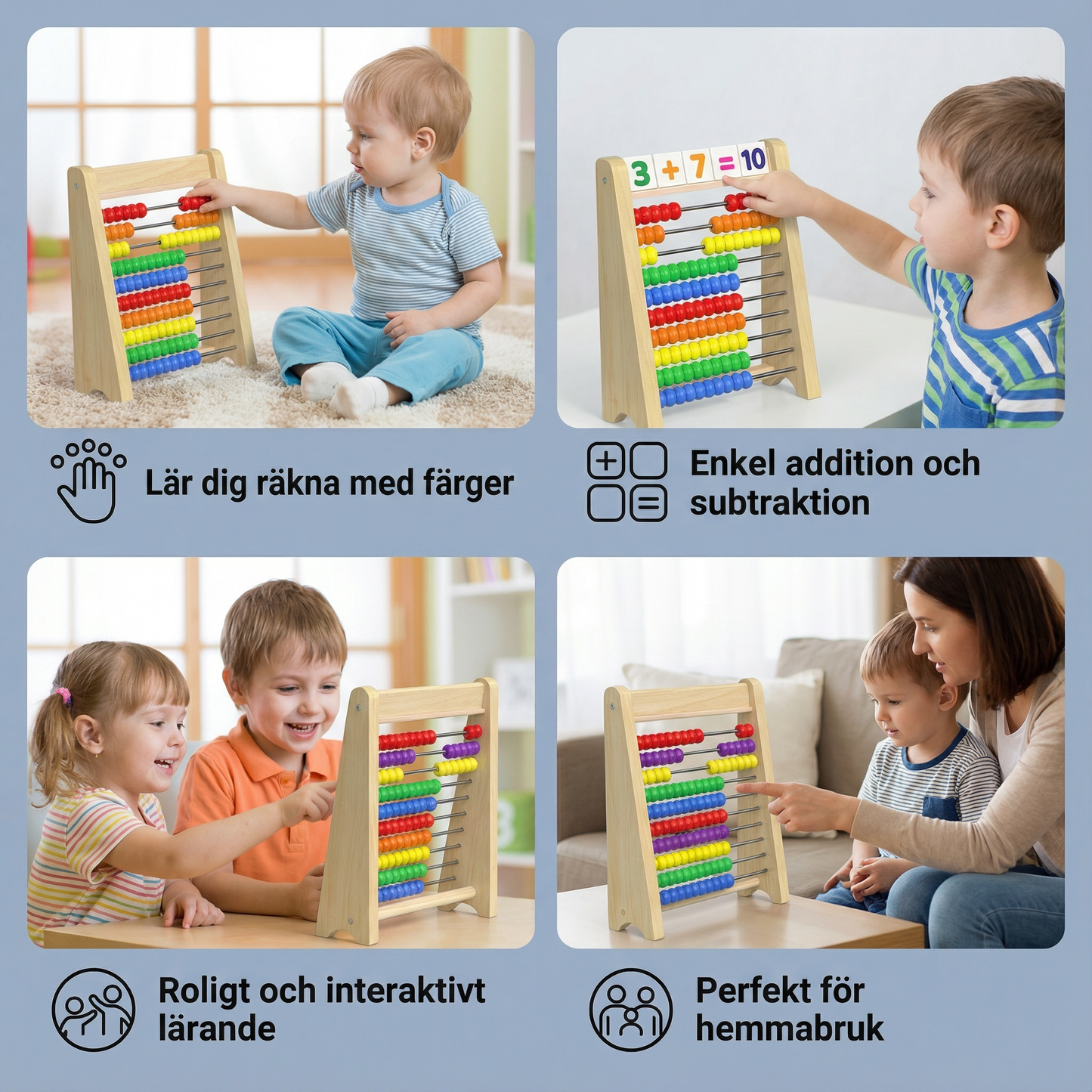 Träräknare för att lära sig räkna och beräkna