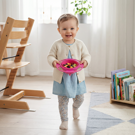 Spillsäker barnskål – Äta utan kladd