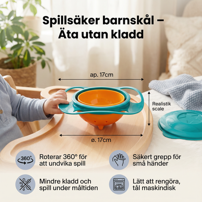 Spillsäker barnskål – Äta utan kladd
