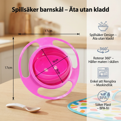 Spillsäker barnskål – Äta utan kladd