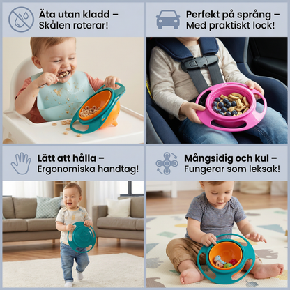 Spillsäker barnskål – Äta utan kladd