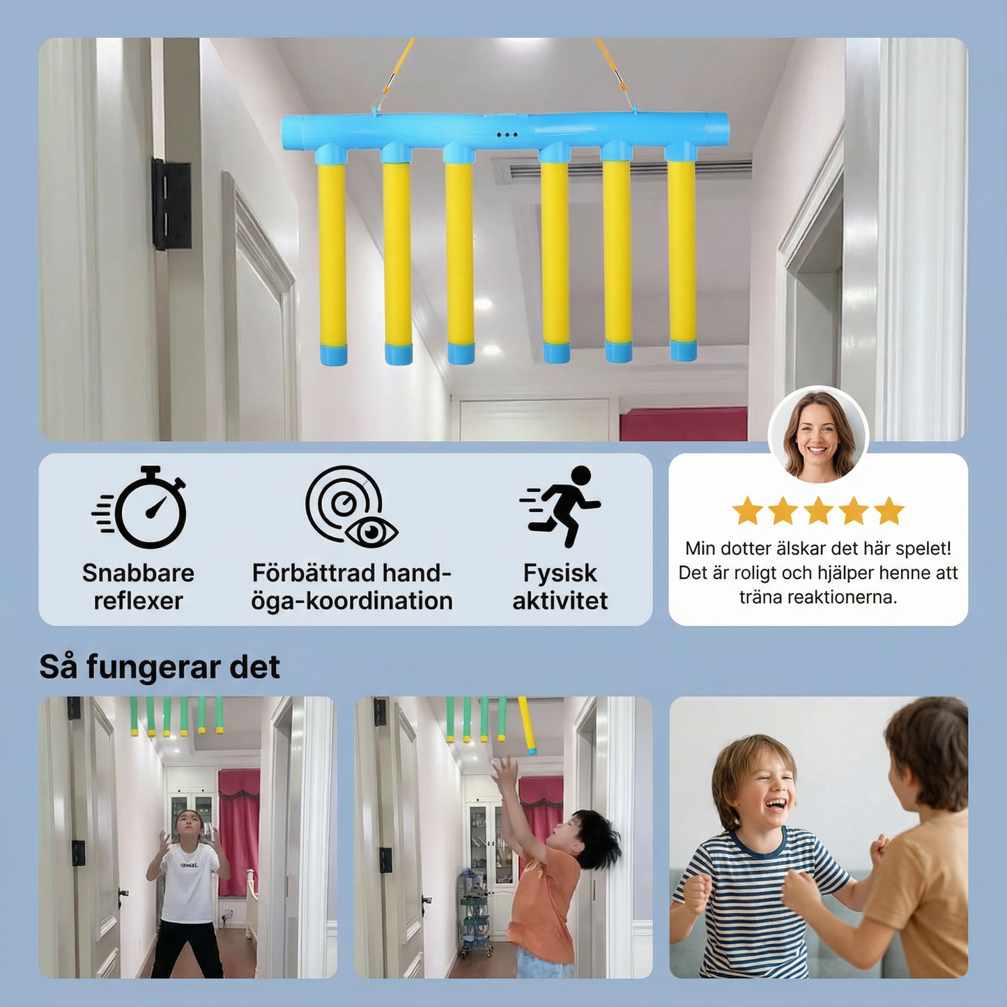 Fallande pinnar – reaktionsspel för barn