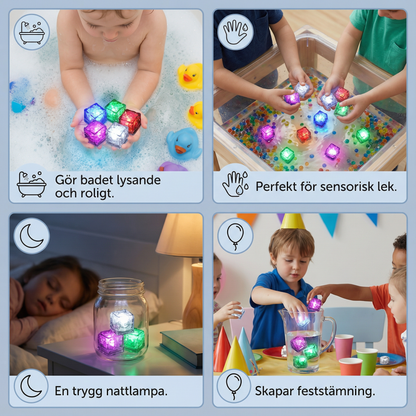 Lysande badkuber – leksak för barn, 6-pack