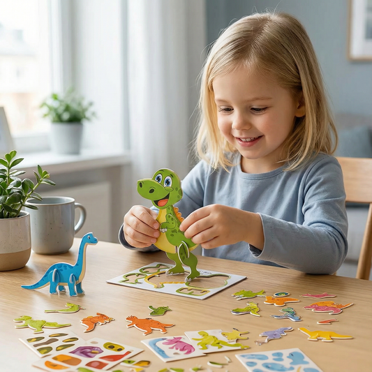 3D tecknad pusselset för barn